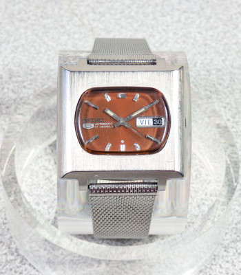 Orologio da polso SEIKO 5 Automatic Cal. 6119-5401, 21 gioielli, giorno del mese e della settimana. Giappone, Anni 70
